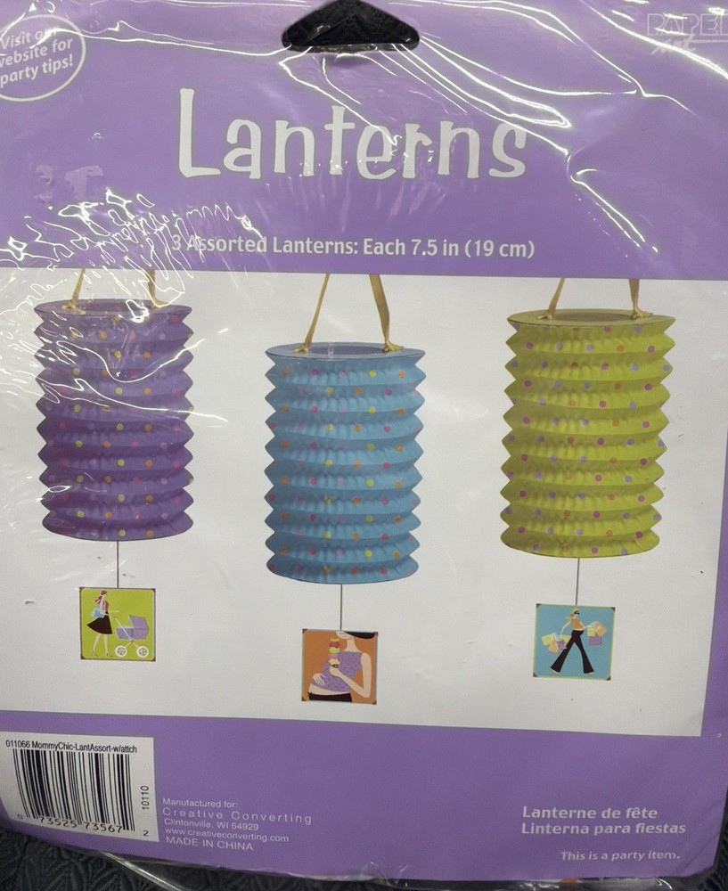18 Ct Baby Shower Hanging Lanterns (3 Styles).