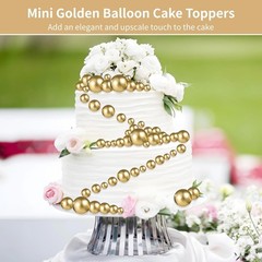 324 PCS Gold Cake Toppers, Assorted Size Mini Balloon Cake Picks, Plastic Cup…