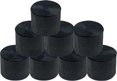 8 Rolls Black Crepe Paper Streamers, Wedding Birthday Baby Shower Halloween Part
