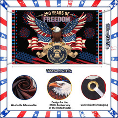 Tegeme 250 Anniversary Decoration, 6.07 x 3.61 ft American x