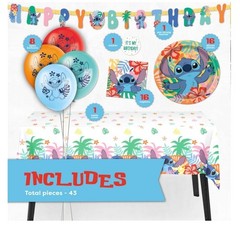 Lilo and Stitch Birthday Party Decorations for 16 | Banner, Tablecloth,…