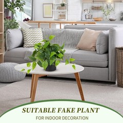 JPSOR Artificial Indoor Plants for Home Decor, 12 inches B-black Ceramic Pot