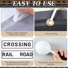 54 Pcs Train Party Decorations Train Hanging Banner Railroad Crossing Sign