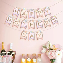 Happy Mother’s Day Banner Floral Pastels USA Seller