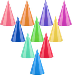 10 Pcs Mini Birthday Party Hats Multicolor Paper Cone Hats for Kids Girls Pets S