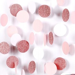 Rose-Gold Pink-White Party Decorations Paper-Garland – 52Ft Valentines Birthday