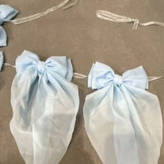 Brother Sister Design Studio Blue Solid Fabric Bow Garland 6 ft Party Decor