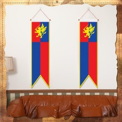 4 Ft Medieval Fantasy Pull-Down Banner with Lion Design Hanging Party Bunting Ba