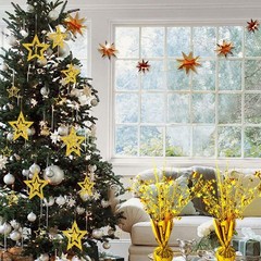 6 Pack Metallic Foil Star Table Centerpieces – Birthday, Wedding, Graduation Dec