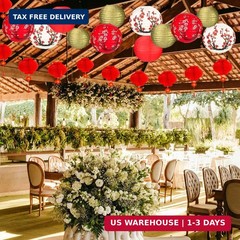22Pack Hibach Party Decorations Chinese Japanese Paper Lanterns Cherry Blossom R