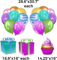 VictoryStore Neon Dripping Glitter Birthday Party Supplies Set Neon Party 19673