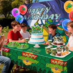 98Pcs Ninja Turtles Party Decorations Ninja Turtles Balloons Backdrop Tablecloth