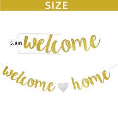 Welcome Home Banner Welcome Back Party Decorations Gold Glitter Home Party Sign
