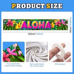 Durable 118×20 Inch Hawaiian Tropical Banner – Ideal for Outdoor Celebrations