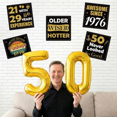 Vintage 50Th Birthday Decorations Funny Cheers to 50 Years Banner 50 Number Ball