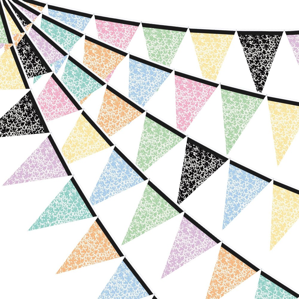 5 Pcs Composition Notebook Banner Pastel Pennant Banner Flags Classroom Decor…