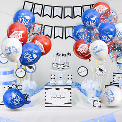 75Pcs Graduation Party Decorations Balloons Set – 12 Inch Congrats Navy Blue Red