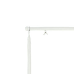 Over Table Hanging Rack Rail Pole White Steel Clamp W211.5cm
