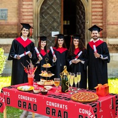 Graduation Party Decorations 2026 – Plastic Red Tablecloth for Graduation Decor.