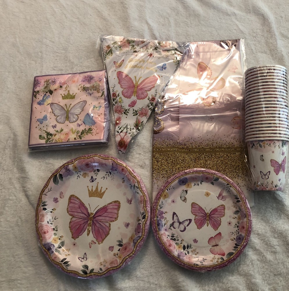 Butterfly Birthday Party Kit 98pc