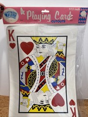 Beistle 17 1/2″ Playing Card Cutouts; 4 Pack 55354 Ace, King, Queen, Jack 1982