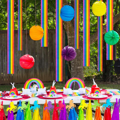 8 Rolls Crepe Paper Streamers, Rainbow Streamers Party Decorations for Birthday