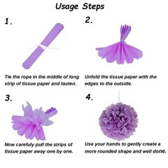 12 PCS Orange and White Tissue Paper Pom Poms 10 and 12 Inch Hanging Flower