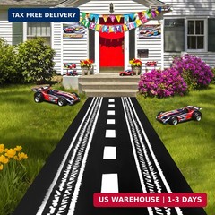 Preboun Super Themed Party Decorations Race Car Party Supplies, 10 Feet Racetrac