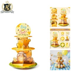 Charming Winnie the Pooh 3-Tier Cupcake Stand for Baby Showers & Gender Reveals