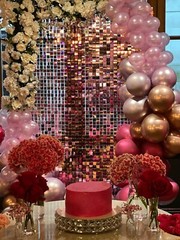 24 Panels Rose Gold Shimmer Wall Backdrop Sequin – Collection Only