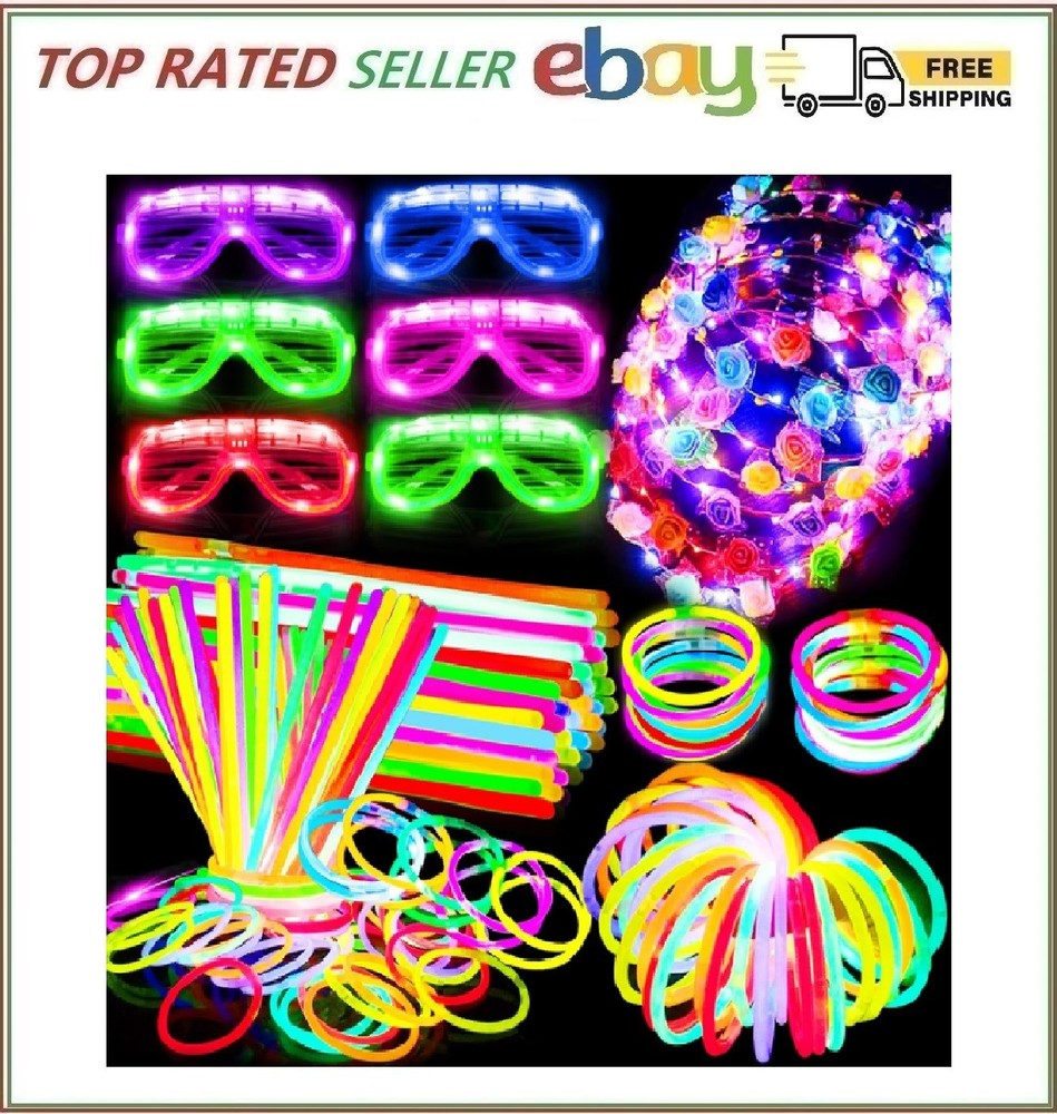 112PCS Glow in The Dark Party Supplies Accessories,Glow Sticks Bulk Party Fav…