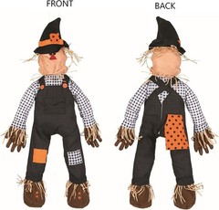 Large Stuffable Scarecrow in Witch Hat Fall / Halloween Porch Sitter 40″H #147