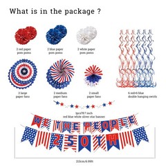 25 PCS USA Party Decorations 250th Anniversary Patriotic Supplies Red White a…