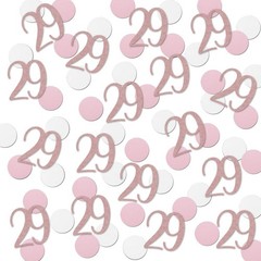 200 PCS Rose Gold 29 Confetti 29th Glitter Birthday Number Anniversary Table