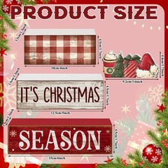 Lineshading 4 Pcs Christmas Table Decoration Wooden Hot Cocoa Santa Hat Decor…