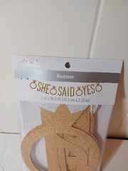 Wedding Engagement Shower Party Banner SHE SAID YES Glitter Ring 8″ x 88.5″ NEW