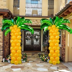 Tropical 120+ Palm trees Balloons Coconut Balloon Set 12 Foil Green Coconut t…