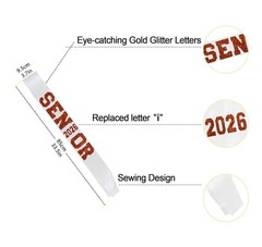 6 Pack White SENIOR 2026 Satin Sash – 2026 Graduation Sash