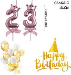 23rd 32nd Birthday Candles, Rose Gold 32 23 Year Old Cake 32,
