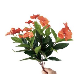 Artificial Impatiens Flowers Vibrant Orange And Yellow Hues No Watering Required