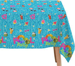 Pool Party Decorations Tablecloth, Disposable Summer Beach Party Tablecover for