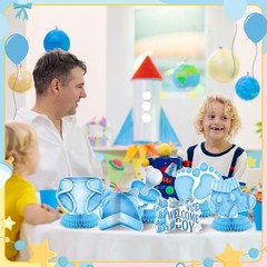 Decoraciones de mesa para baby shower de niño, decoración para bautizo.