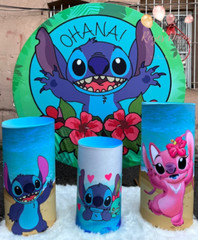Themed Round Backdrops w/ Matching Cylinder Covers-Many Designs Party Decor Set