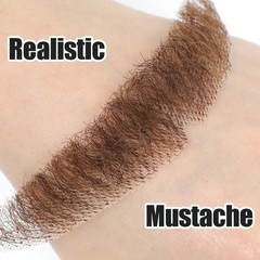 Handmade Fake Mustache and Beard Realistic Human Hair Lace Tied Fake Facial H…