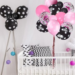 Luxurious 75 PCs Latex Balloon Set with Confetti & Polka Dots for Celebrations