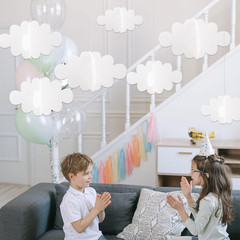 16 Pcs 3D Cloud Decorations Hanging Clouds for Ceiling Artificial Clouds Props F