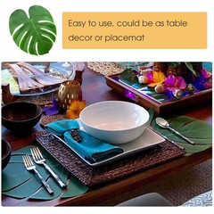 KUUQA 60 Pcs Large 13″ Tropical Leaves Artificial Green Monstera Leaves Palm …
