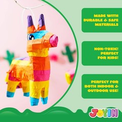 3 pcs Mini Donkey Pinatas 7″x5.5″ Cinco De Mayo Rainbow Color for Fun Fiesta Tac