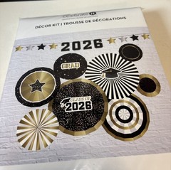 Class of 2026 Decor Kit Graduation Black & Gold Celebrate It New 14 Pcs