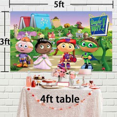 Super Why Party Supplies Birthday Decor Backdrop Banner Vinyl 5x3ft